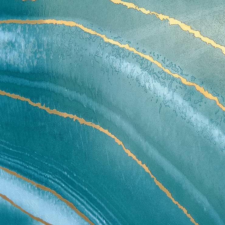 Agate Art Ocean Green 24x48 Artisan Decor Polished Porcelain Tile