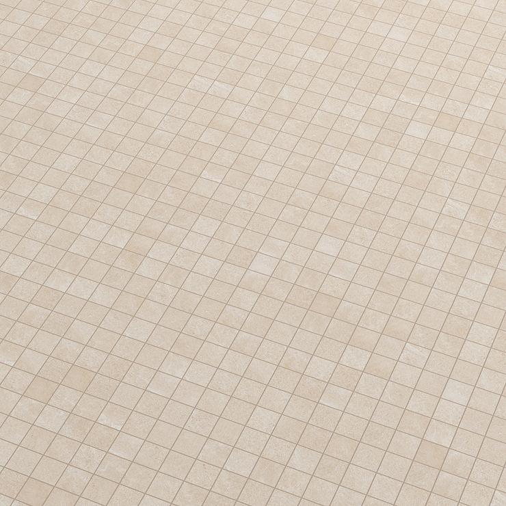 Era Crema Beige 2x2 Limestone Look Matte Porcelain Mosaic Tile