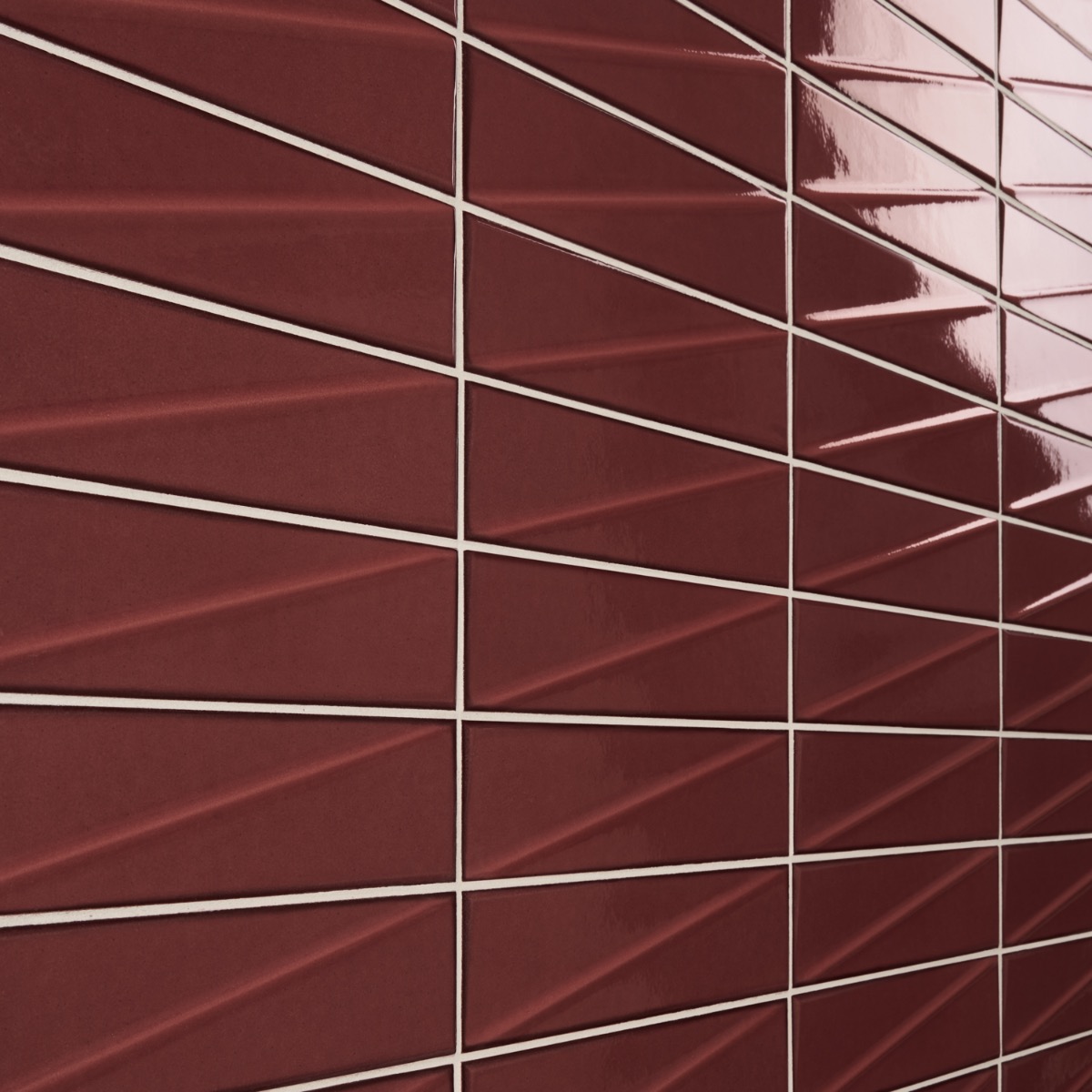 Axelle Ruby Red 3x12 3D Glossy Ceramic Subway Tile