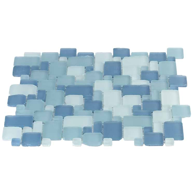 Coastal Seaside French Pattern Beached Frosted Glass Tile