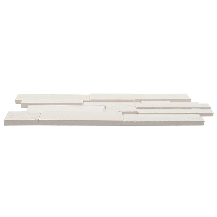 StackStone 3D Ebbor Beige & Cream Marble Ledger Panel Mosaic Wall Tile