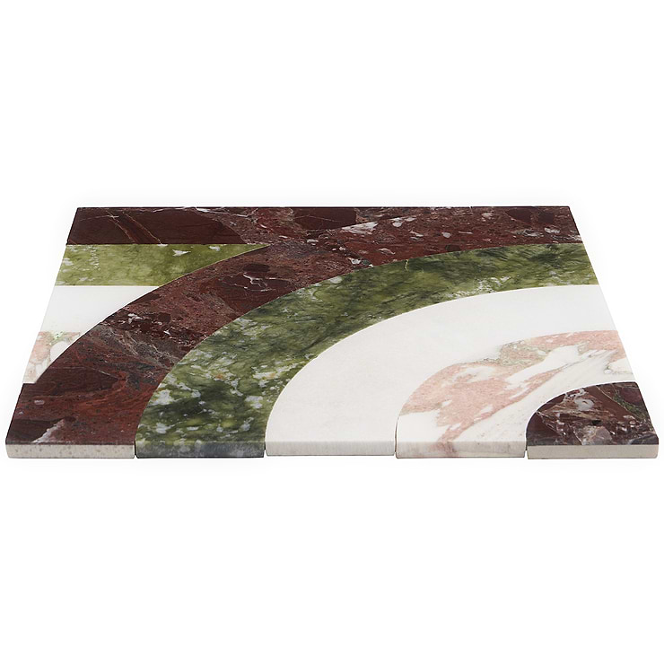 Arc Horizontal Rainbow 12x12 Polished Marble by Elizabeth Sutton