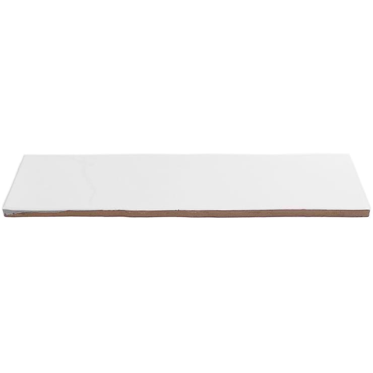 Lancaster Bianco White 3x12 Polished Ceramic Subway Wall Tile