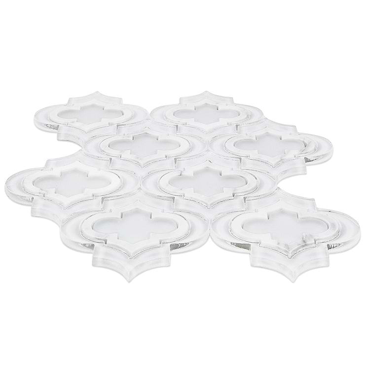 Kensington Super White Glass & Asian Statuary Marble Tile