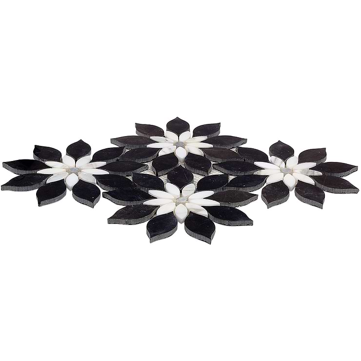 Wildflower Black Horizon Marble Tile 