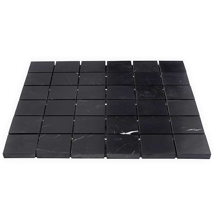 Nero Marquina 2x2 Honed Marble Mosaic Tile