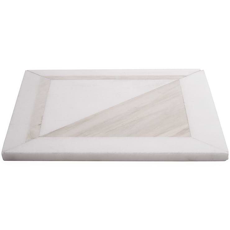 GeoMarble Lados Thassos Sabbia Polished Marble Mosaic Tile