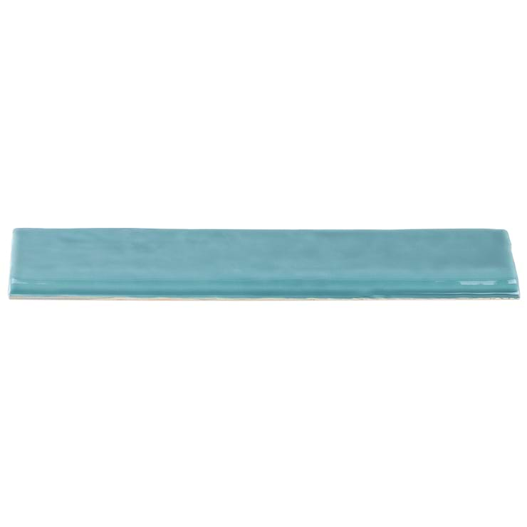 Seaport Aquamarine 2x10 Polished Ceramic Bullnose