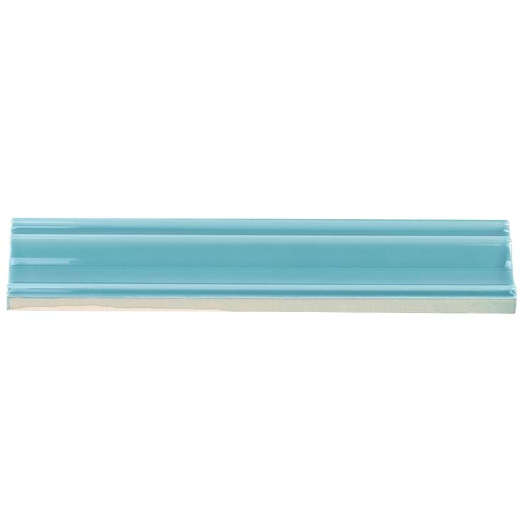 Seaport Aquamarine 2x10 Polished Ceramic Chair Rail Liner