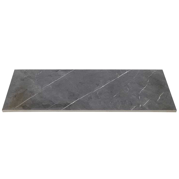 Marble Tech Amani Grey 12x24 Polished Marble Look Porcelain Tile 