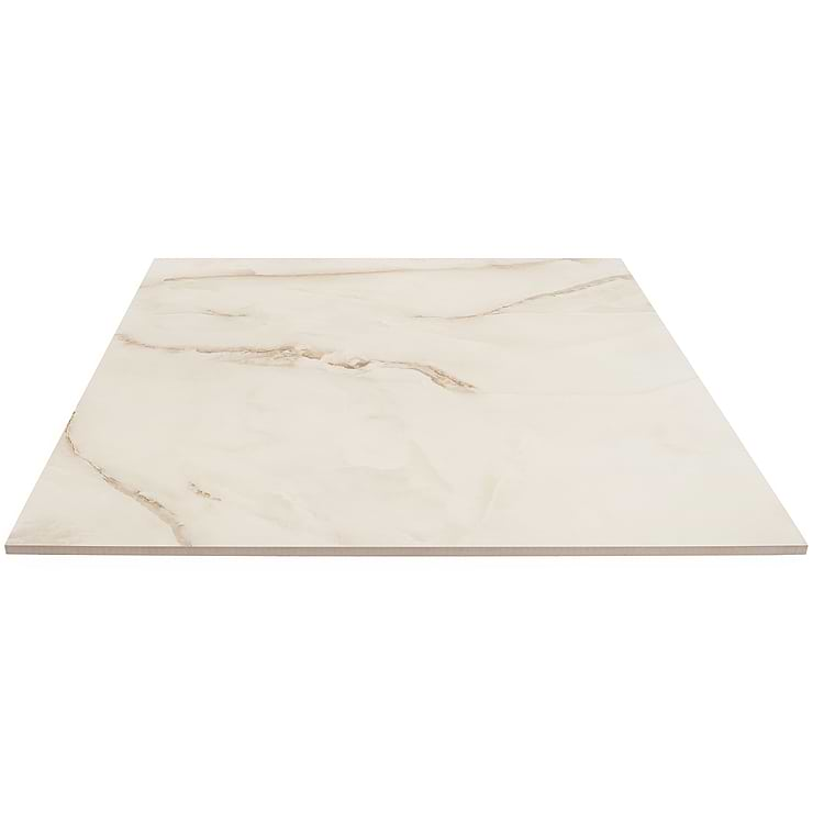 Lumina Onyx Pearl Beige 24x24 Polished Porcelain Tile