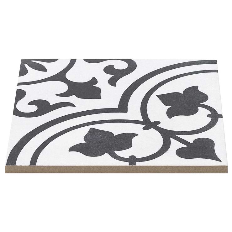 Cascais White Ornate 9x9 Matte Porcelain Tile