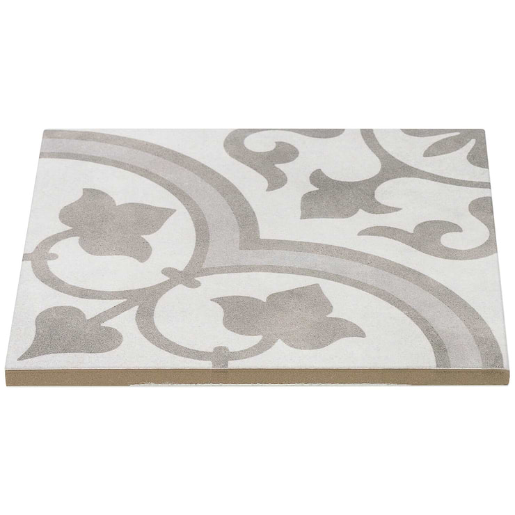 Cascais Silver Ornate 9x9 Matte Porcelain Tile