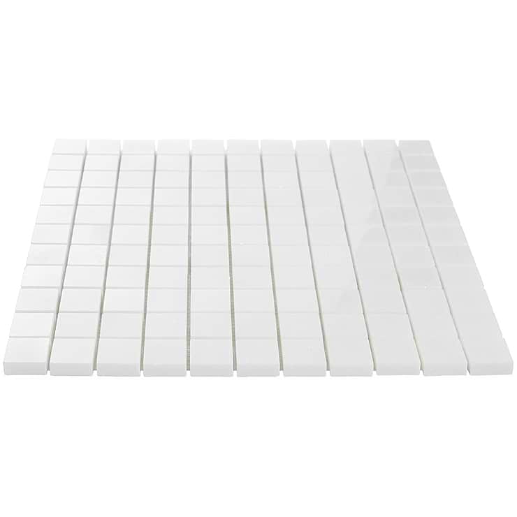 White Thassos 1x1 Polished Marble Tile