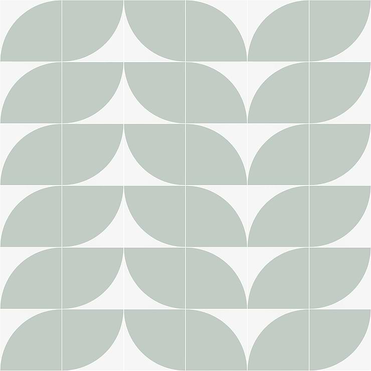 Stacy Garcia Maddox Deco Floor Mineral Green 8x8 Matte Porcelain Tile
