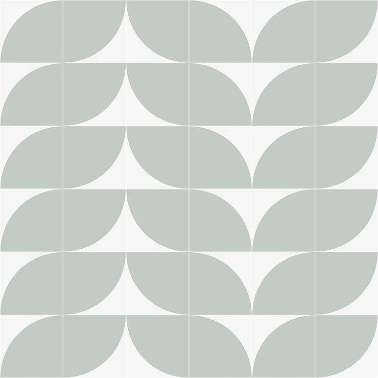 Stacy Garcia Maddox Deco Floor Mineral Green 8x8 Matte Porcelain Tile