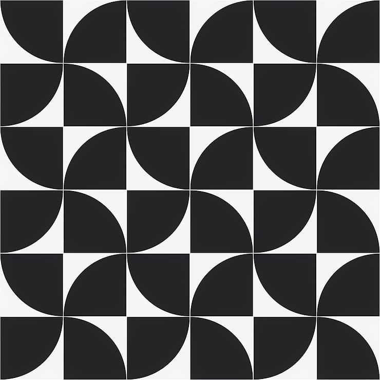 Stacy Garcia Maddox Deco Floor Charcoal Black 8x8 Matte Porcelain Tile