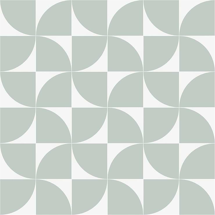 Stacy Garcia Maddox Deco Floor Mineral Green 8x8 Matte Porcelain Tile