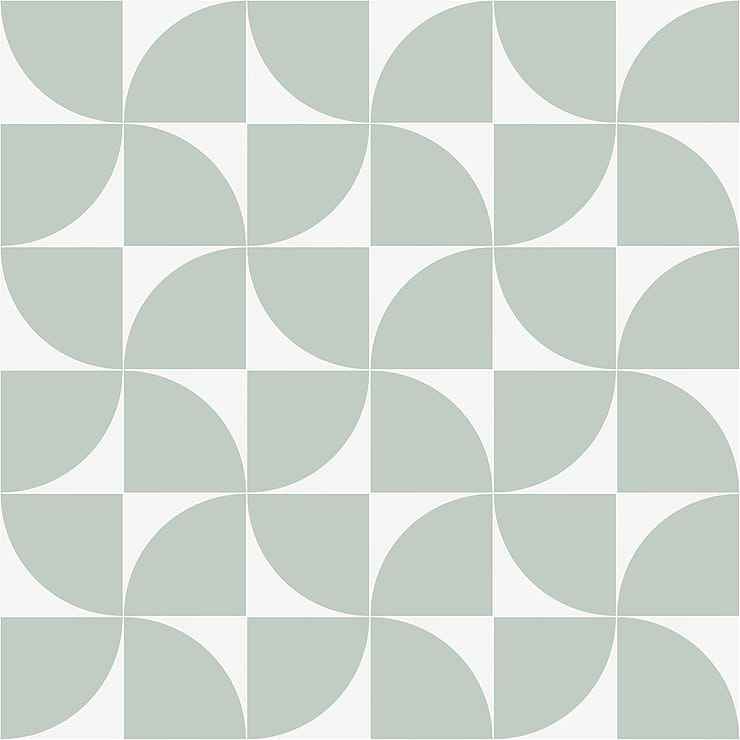 Stacy Garcia Maddox Deco Floor Mineral Green 8x8 Matte Porcelain Tile