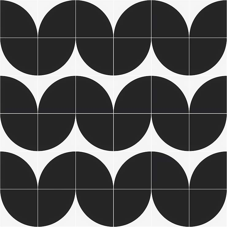 Stacy Garcia Maddox Deco Floor Charcoal Black 8x8 Matte Porcelain Tile