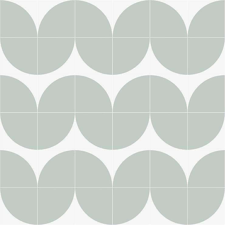Stacy Garcia Maddox Deco Floor Mineral Green 8x8 Matte Porcelain Tile