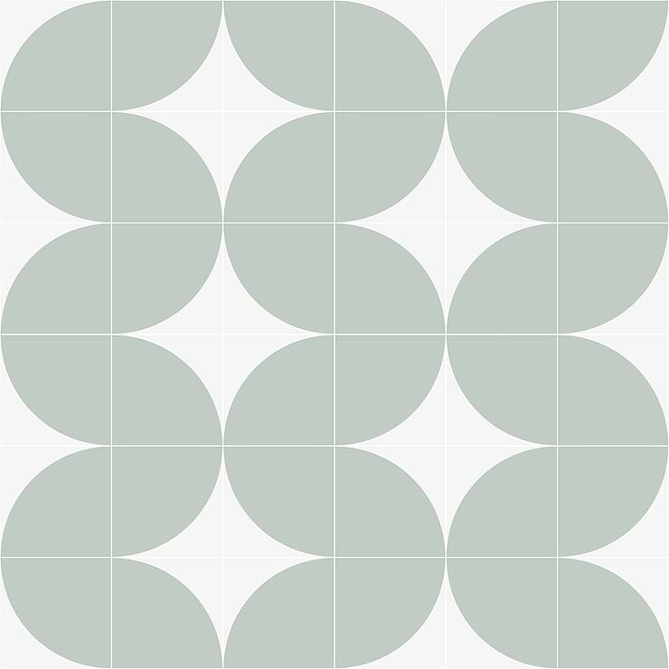 Stacy Garcia Maddox Deco Floor Mineral Green 8x8 Matte Porcelain Tile
