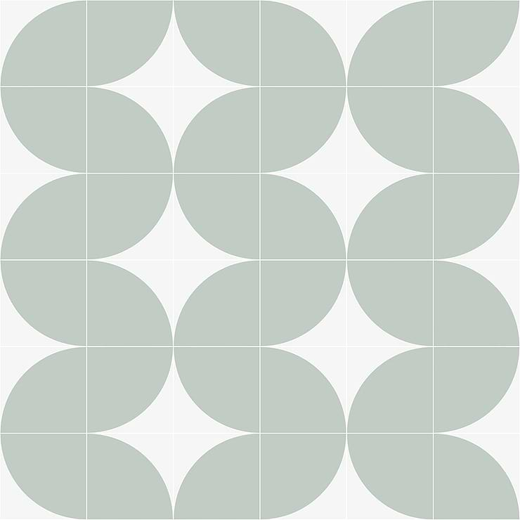 Stacy Garcia Maddox Deco Floor Mineral Green 8x8 Matte Porcelain Tile