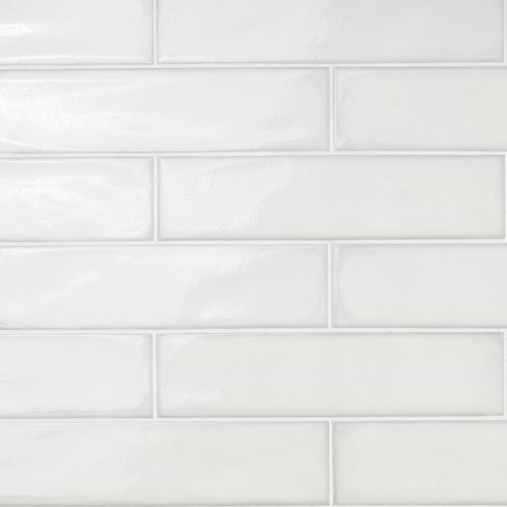 Stacy Garcia ArtBlock Bianco White 4x16 Glossy Porcelain Tile