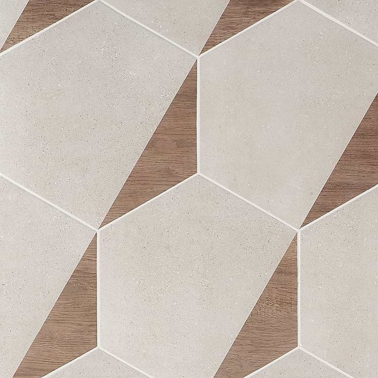 Pergola Wood Taupe 12.5" Hexagon Matte Porcelain Tile