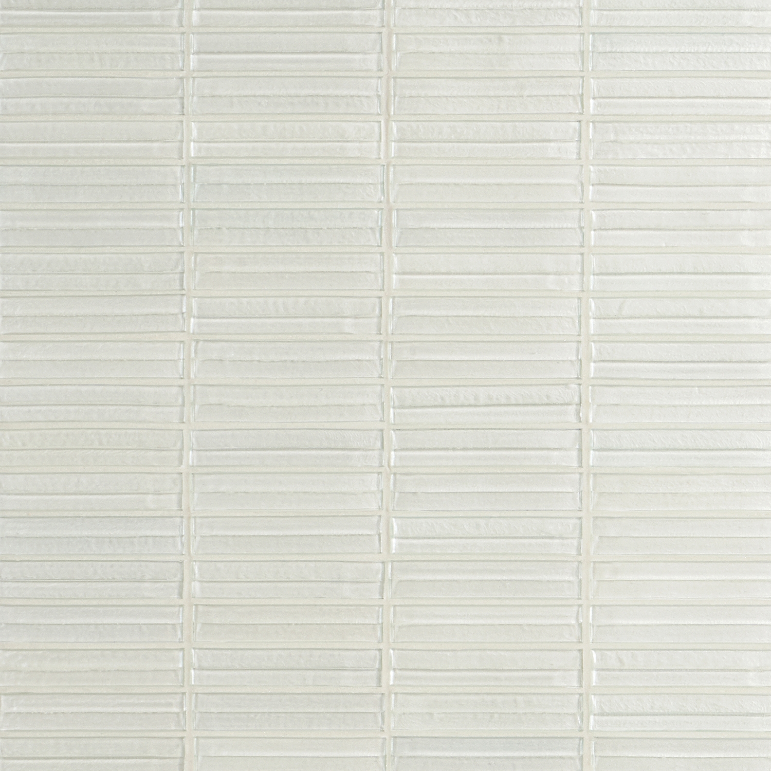 Maya Stacked Pearl White 1x5 Polished Glass Mosaic Tile