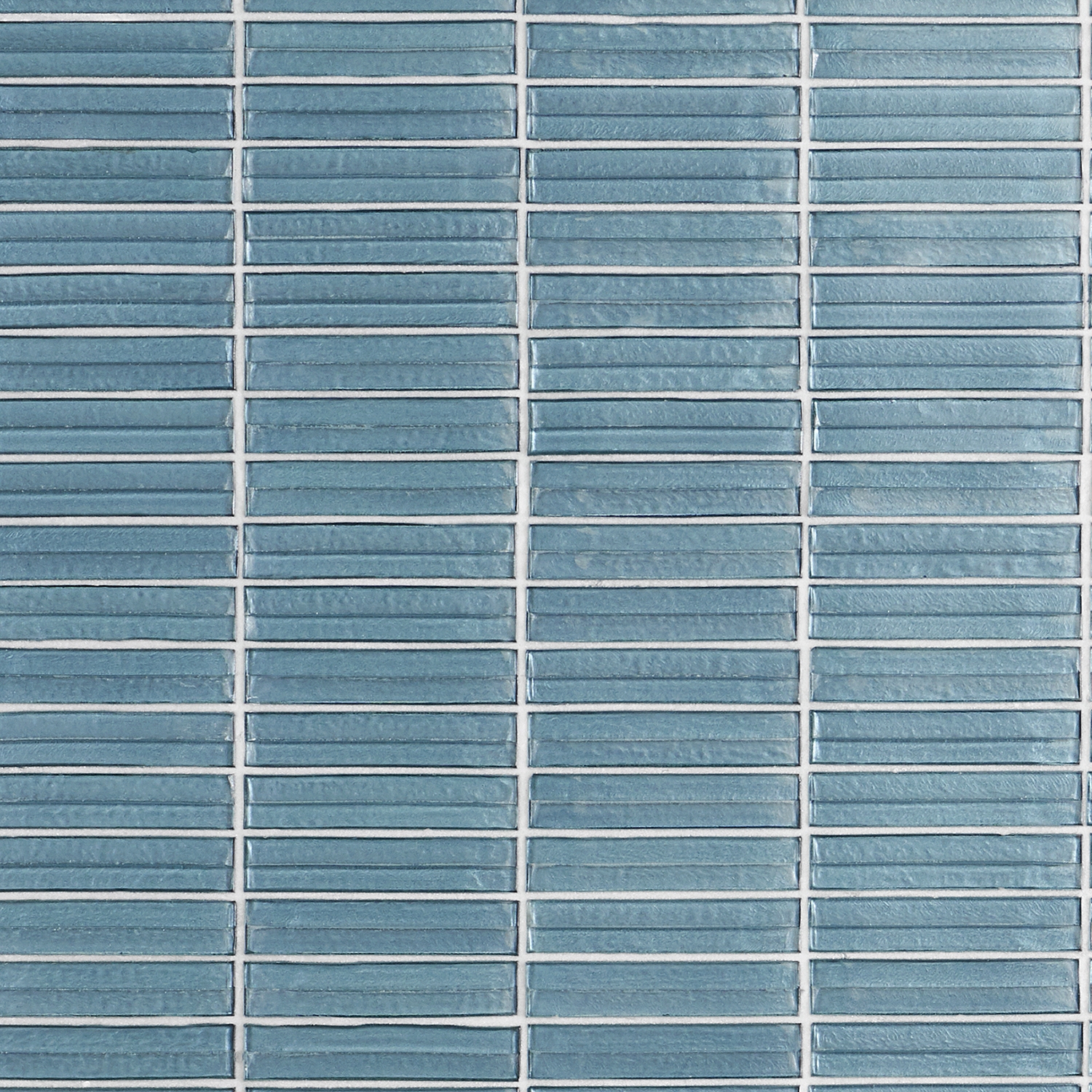 Maya Stacked Sky Blue 1x5 Polished Glass Mosaic Tile