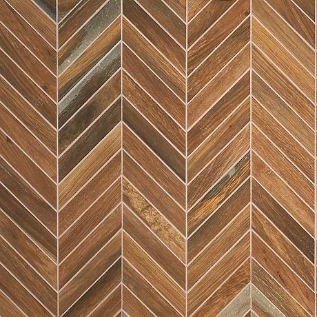 Eternal Chevron Oak Matte Porcelain Wood Look Mosaic Tile