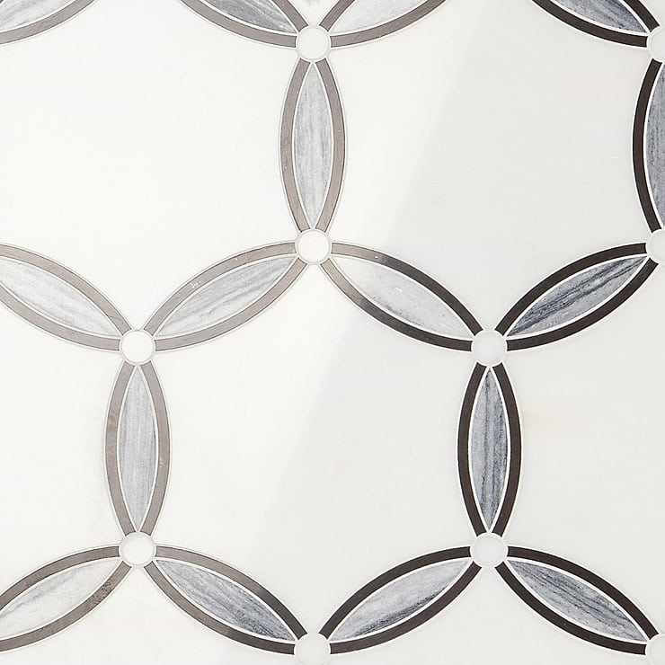 Celine Bianco White Polished Marble Mosaic Tile