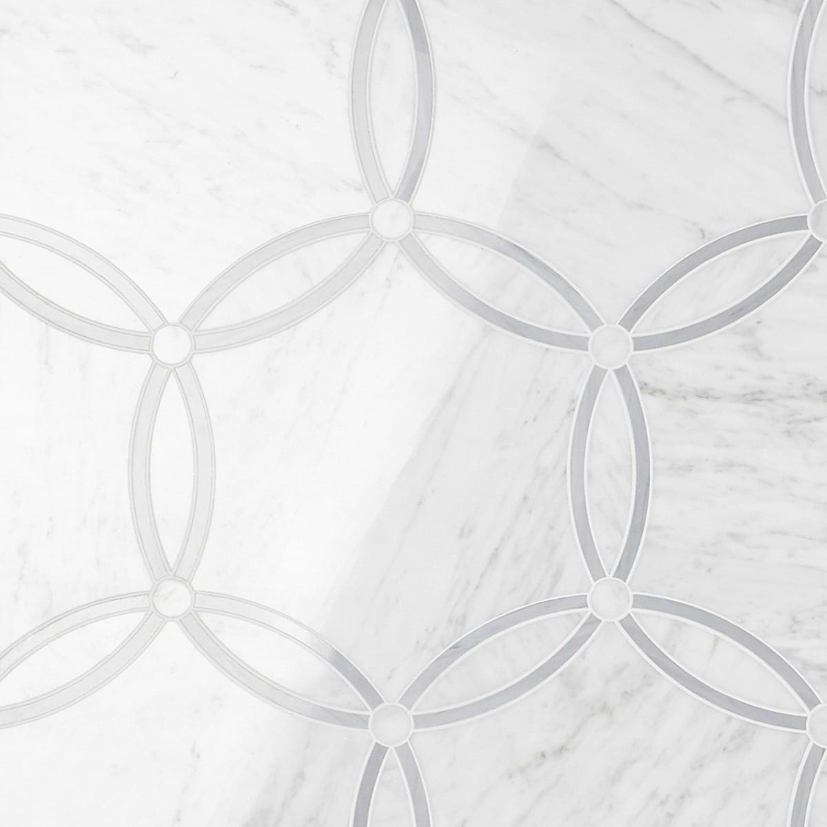 Celine Carrara White Polished Marble Mosaic Tile