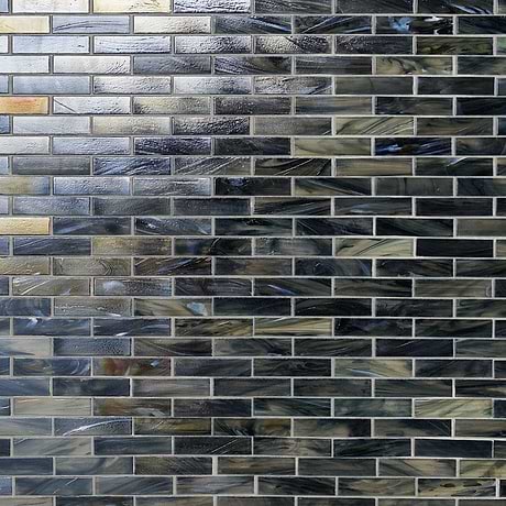 Artwater Iridescent Night Black 1x4 Polished Glass Mosaic Tile
