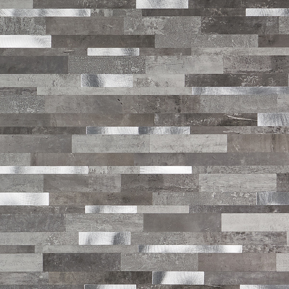 Metalway LPS Cement Gray Solid Core Peel & Stick Self Adhesive Metallic Look Matte Mosaic Tile