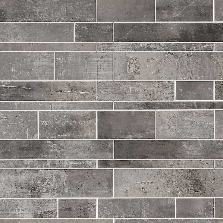 Railroad LPS Dark Gray Solid Core Peel & Stick Self Adhesive Concrete Look Matte Mosaic Tile