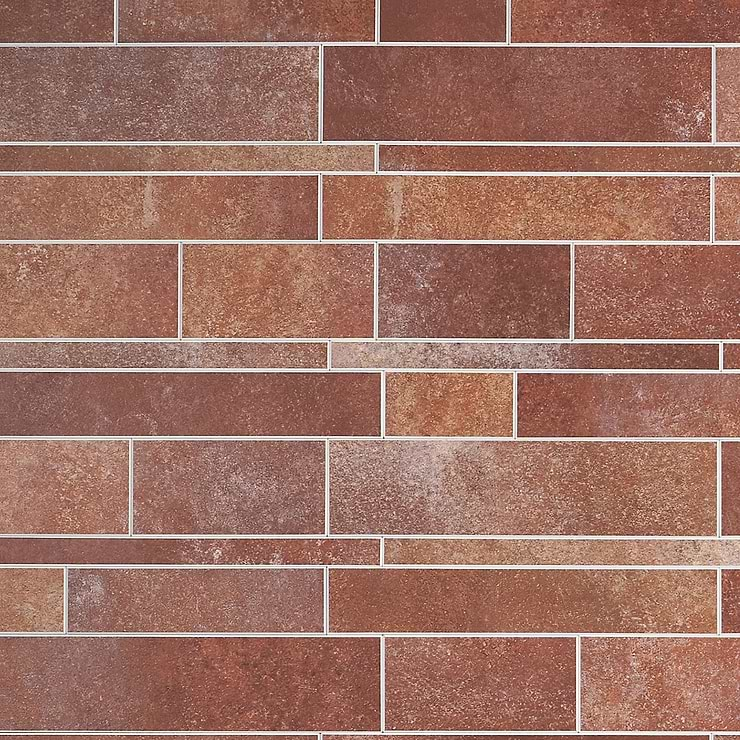 Railroad LPS Rust Brown Solid Core Peel & Stick Self Adhesive Terracotta Look Mosaic Tile