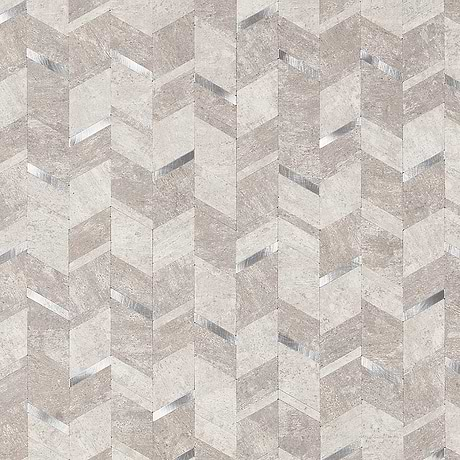 Tether Silver Chevron Solid Core Peel & Stick Self Adhesive Mosaic Tile