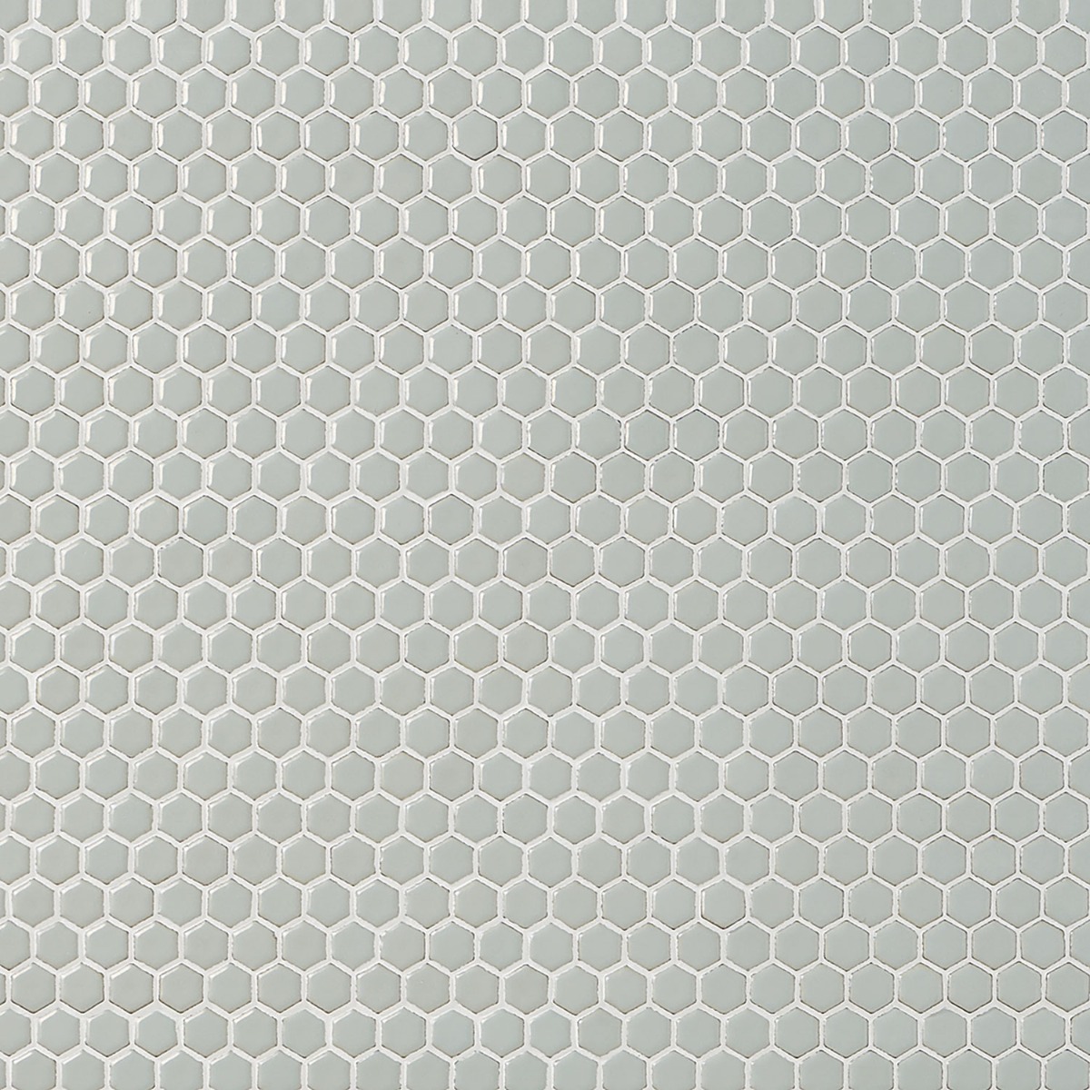 Eden Antiguan Sky Gray Rimmed 1" Hexagon Polished Porcelain Mosaic