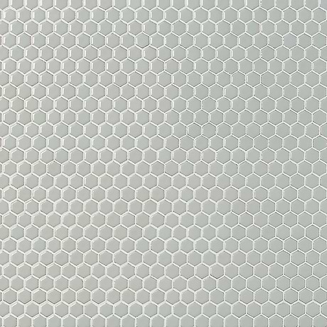 Eden Antiguan Sky Gray Rimmed 1" Hexagon Polished Porcelain Mosaic