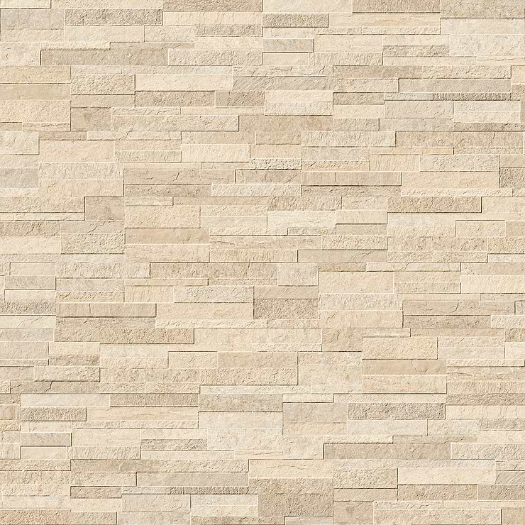 Rugged Stacked Cold Sand 6x24 Matte Porcelain Ledger Stone Veneer