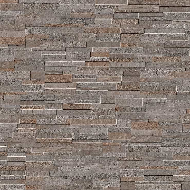 Rugged Stacked Bluestone Full 6x24 Matte Porcelain Ledger Stone Veneer