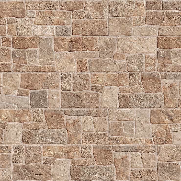 Rugged Tumbled Mix Beige 6x24 Matte Porcelain Ledger Stone Veneer