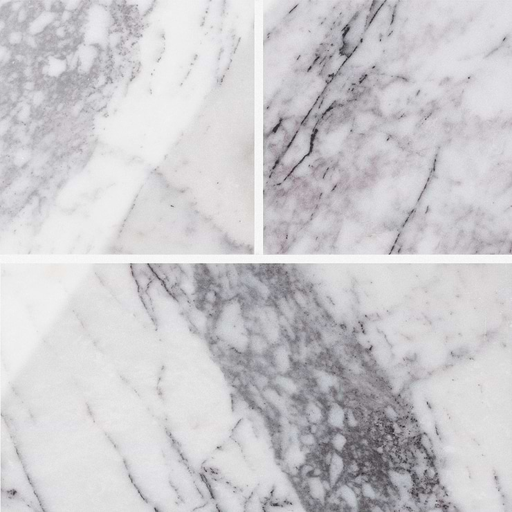 Lilac White 6x12 Polished Marble Tile