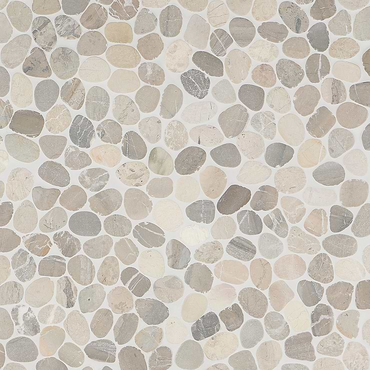 Nature Gray Round Pebble Mosaic