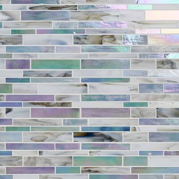 Matchstix Kismet Multicolor Glass Polished Mosaic Tile