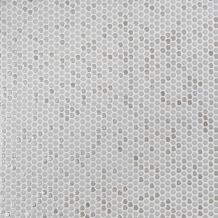 Zoe Grigio 1/2" Circle Frosted and Polished Glass Mosaic Tile