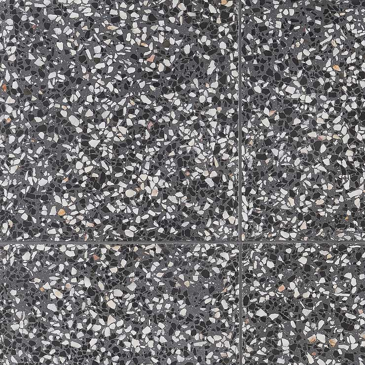 True Terrazzo Domino Gray 16x16 Polished Terrazzo Tile