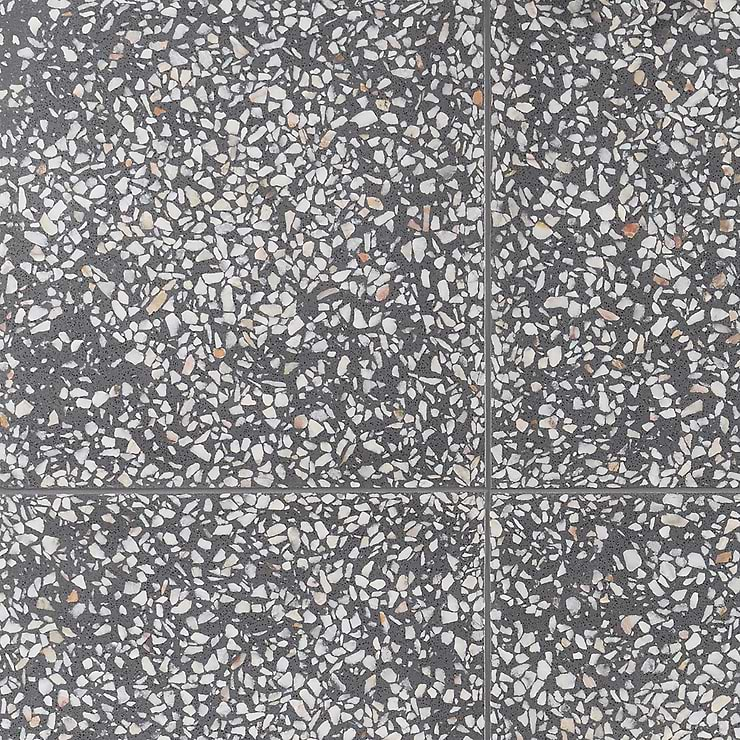 True Terrazzo Porfido Gray 16x16 Polished Terrazzo Tile